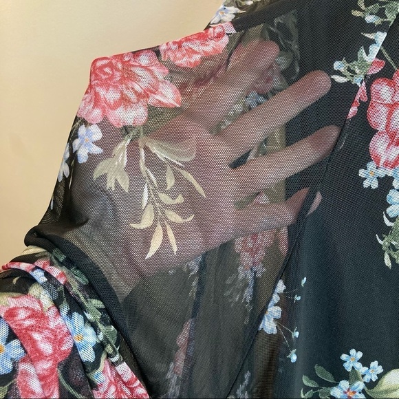 TORRID Sz 3 Floral Mesh Overlay Fully Lined Sleeveless  Midi Dress - Picture 10 of 13